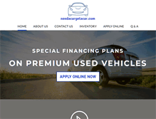 Tablet Screenshot of needacargetacar.com